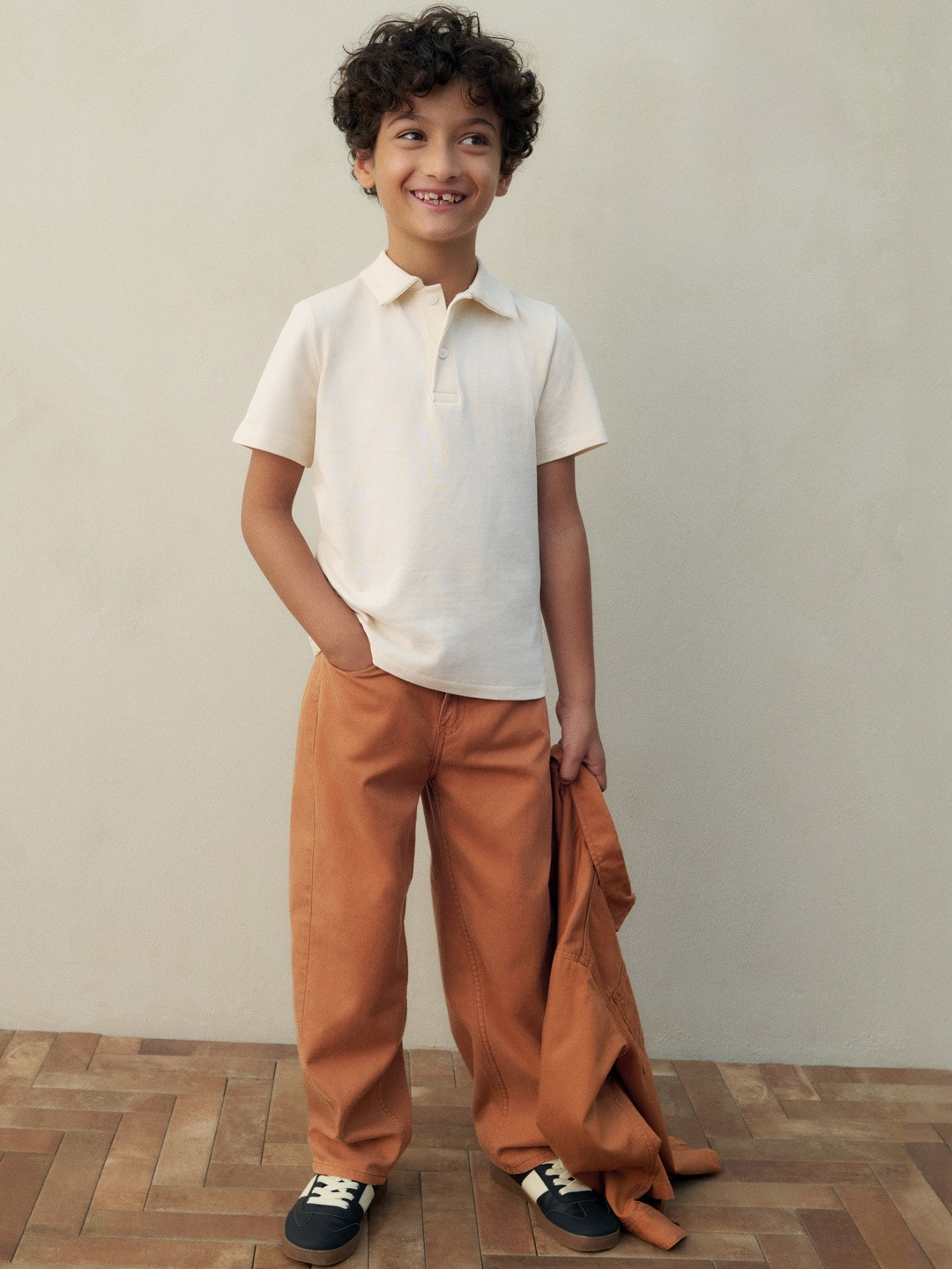 H&M Boys Barrel-Leg Twill Trousers