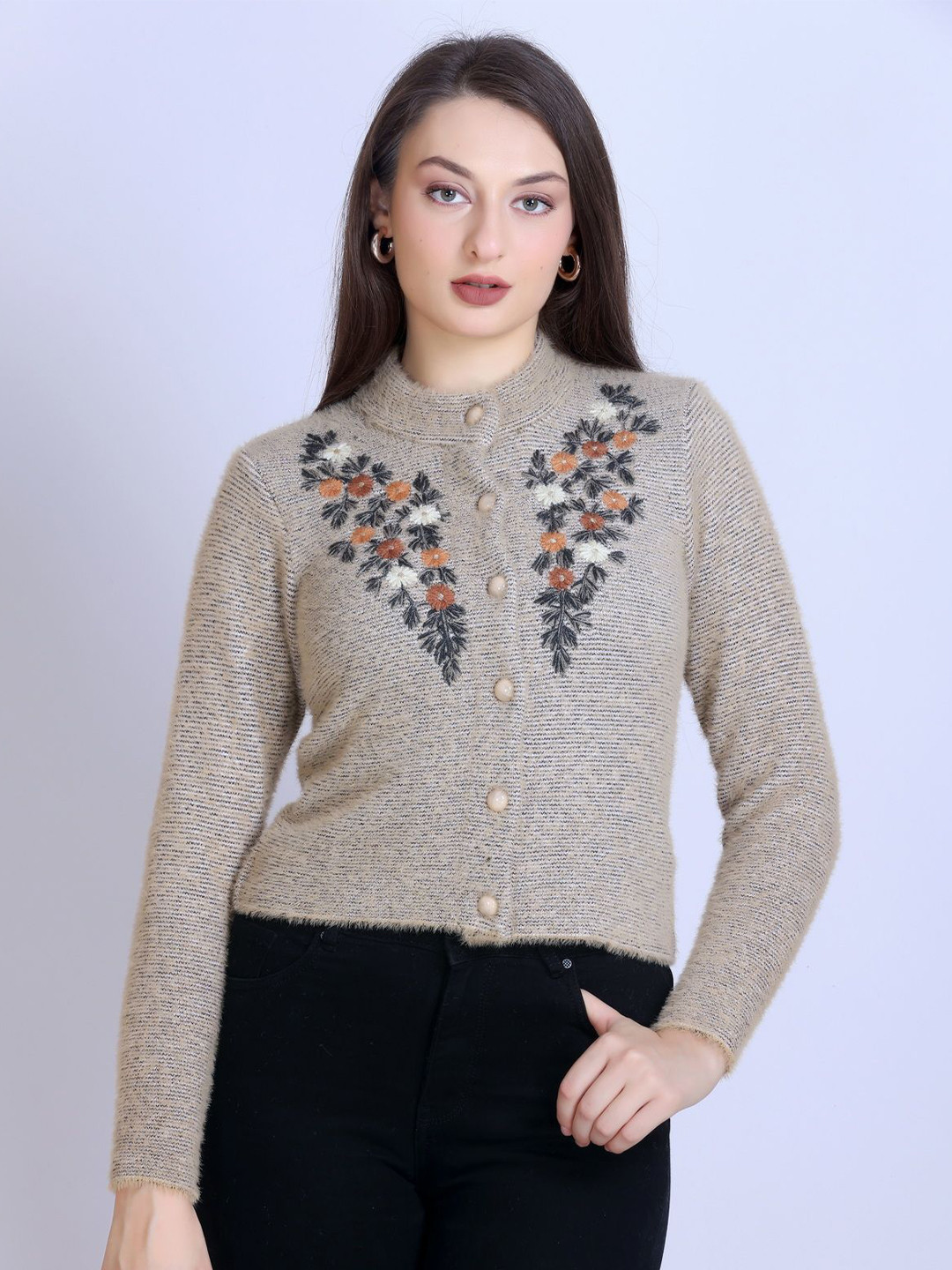Winter Wonders Women Floral Cardigan Sweaters
