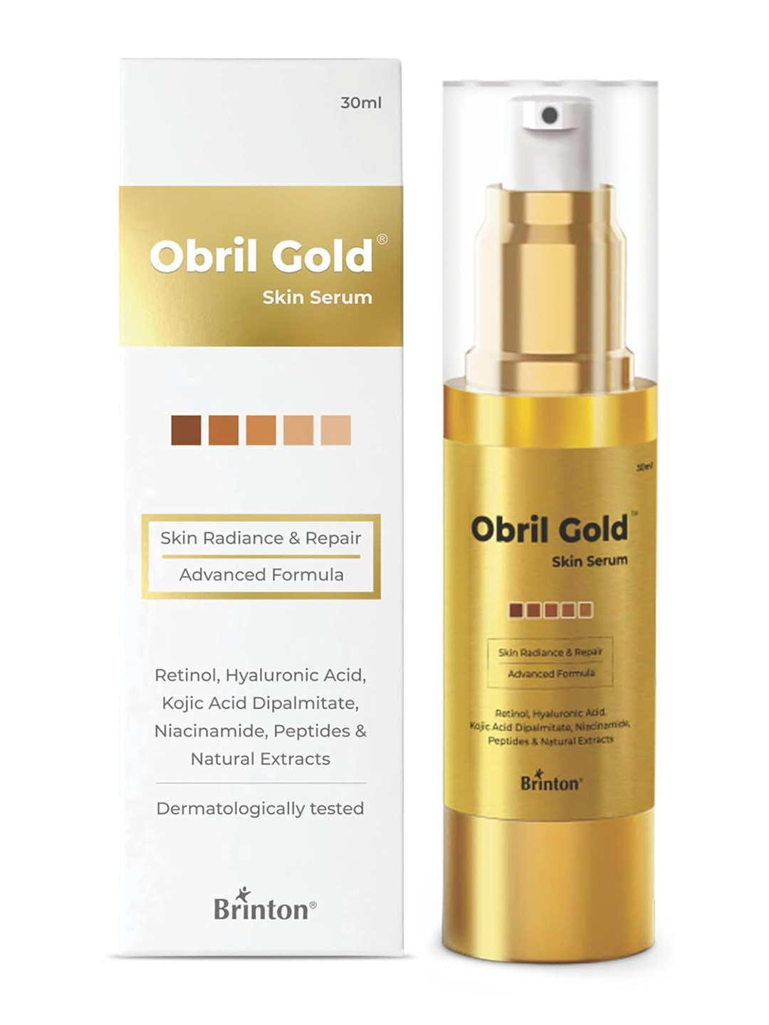 Brinton Obril Gold Radiance & Repair Skin Serum with Retinol & Hyaluronic Acid - 30 ml