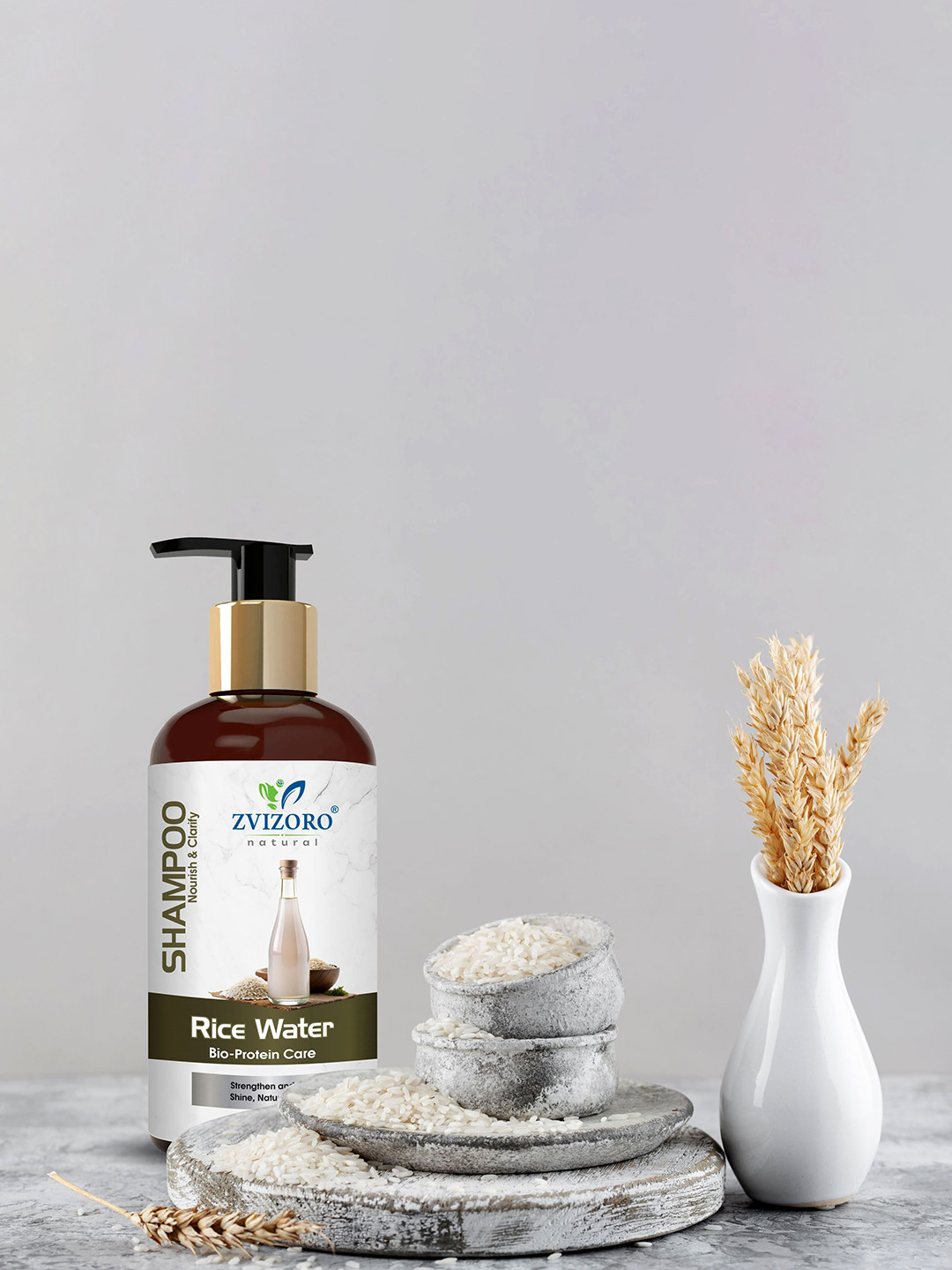 ZVIZORO Rice Water Shampoo For Anti Hair Fall & Hair Growth - 1L
