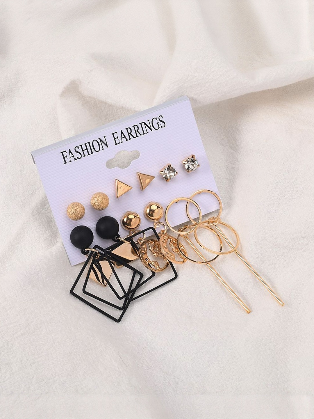 Zaphariq Set Of 6 Gold-Plated Spherical Studes