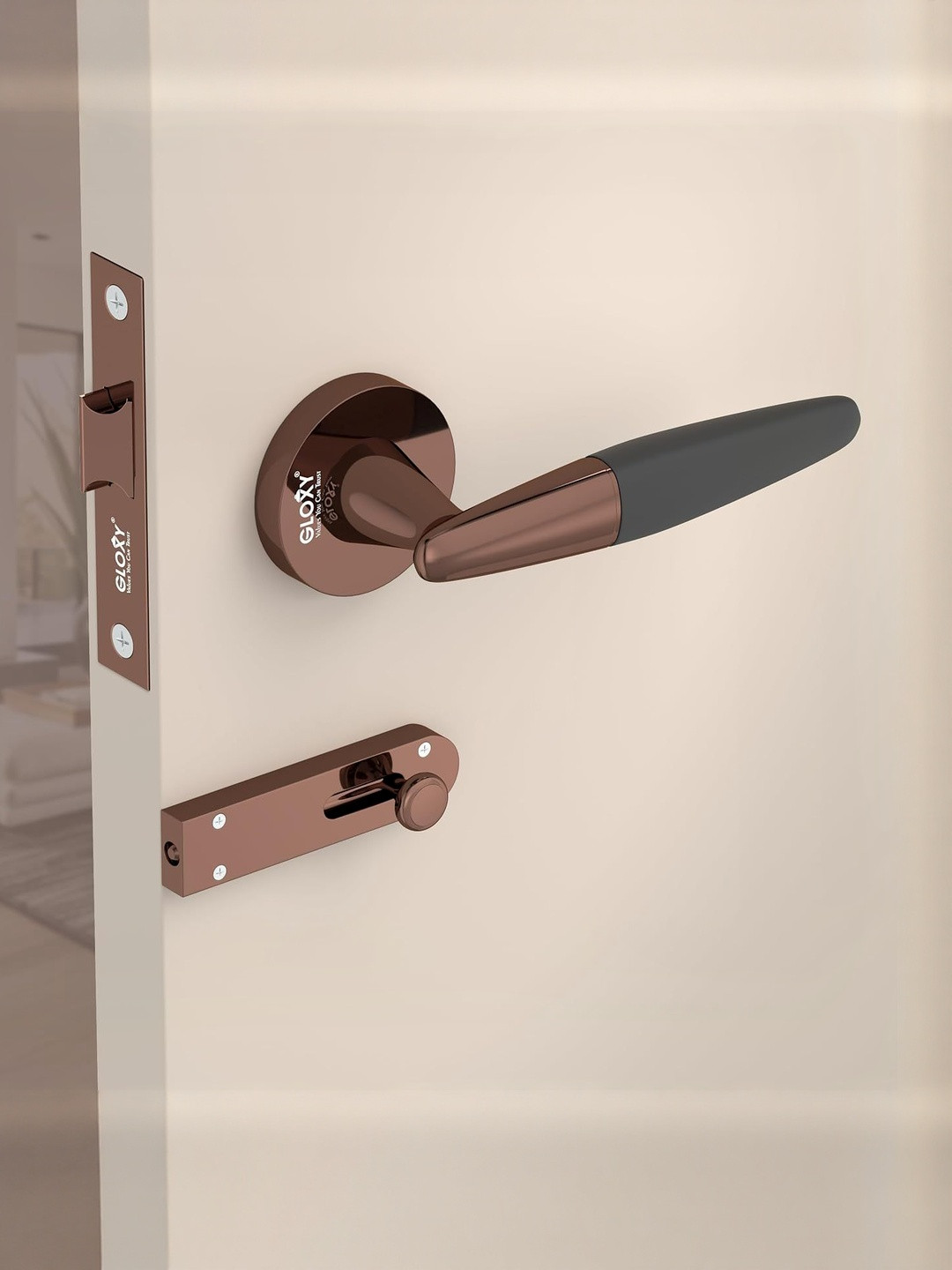 GLOXY Zinc Mortise Latch Door Lock Set for Bathroom