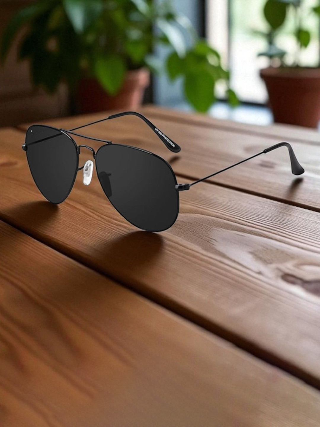 SPADEACES Unisex Oversized Sunglasses with UV Protected Lens Black Full Glass Aviator