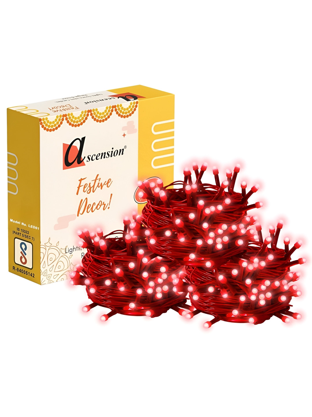 Ascension Red 3Pcs 40 LED Serial Bulb Environment Friendly High Luminous String Lights