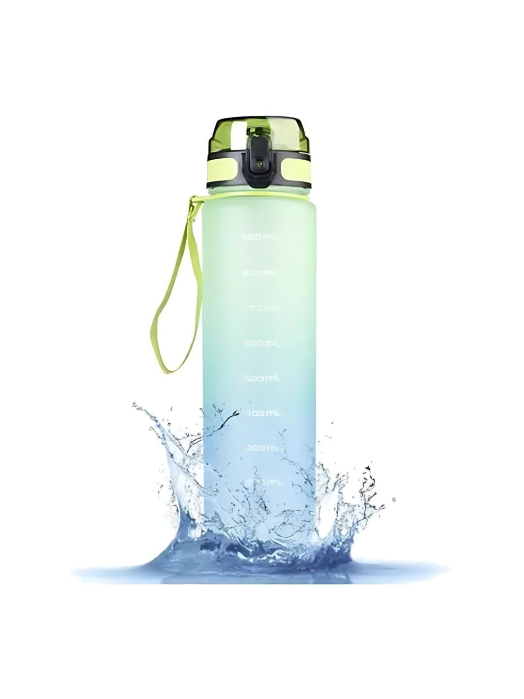 YK Green & Blue Single Plastic Colourblocked Water Bottle