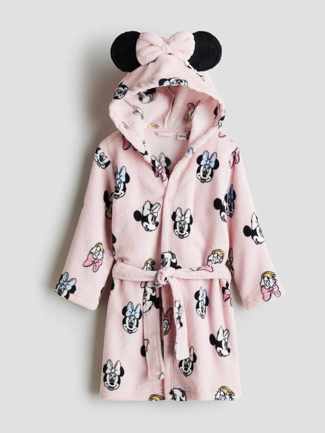 H&M Pink And Black Girls Fleece Dressing Gown