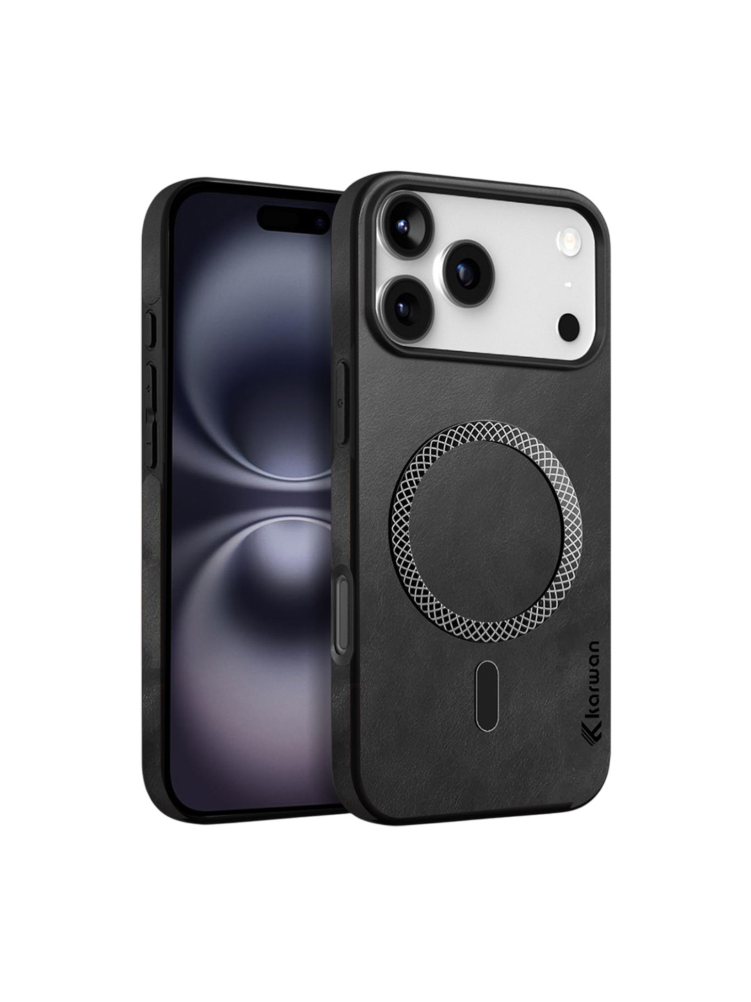 Karwan Geometric Printed iPhone 17 Pro Max Leather Back Case Mobile Accessories