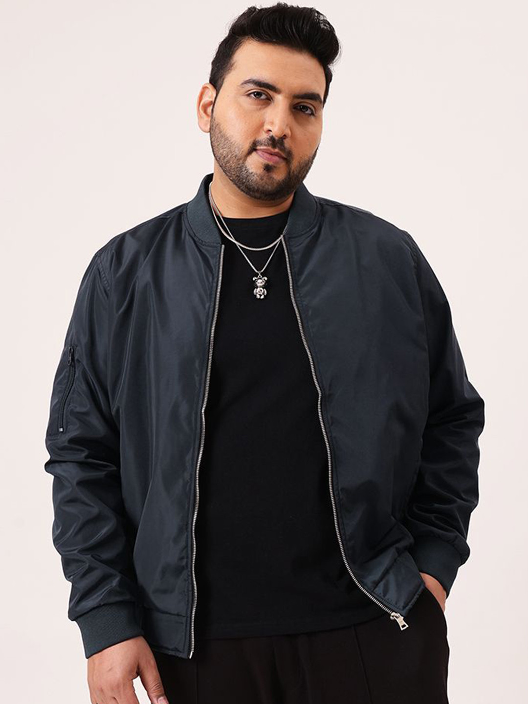 UNSTD Men Plus Size Classic Bomber Jacket