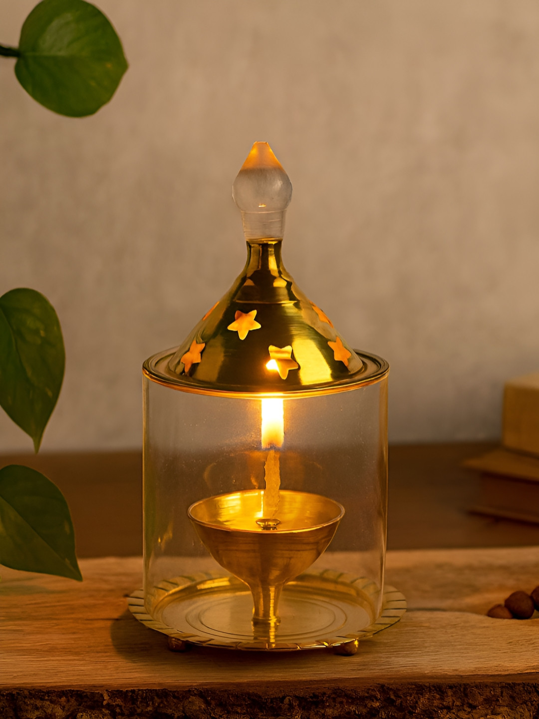 HABERE INDIA Gold-toned Long-Lasting Akhand Diya