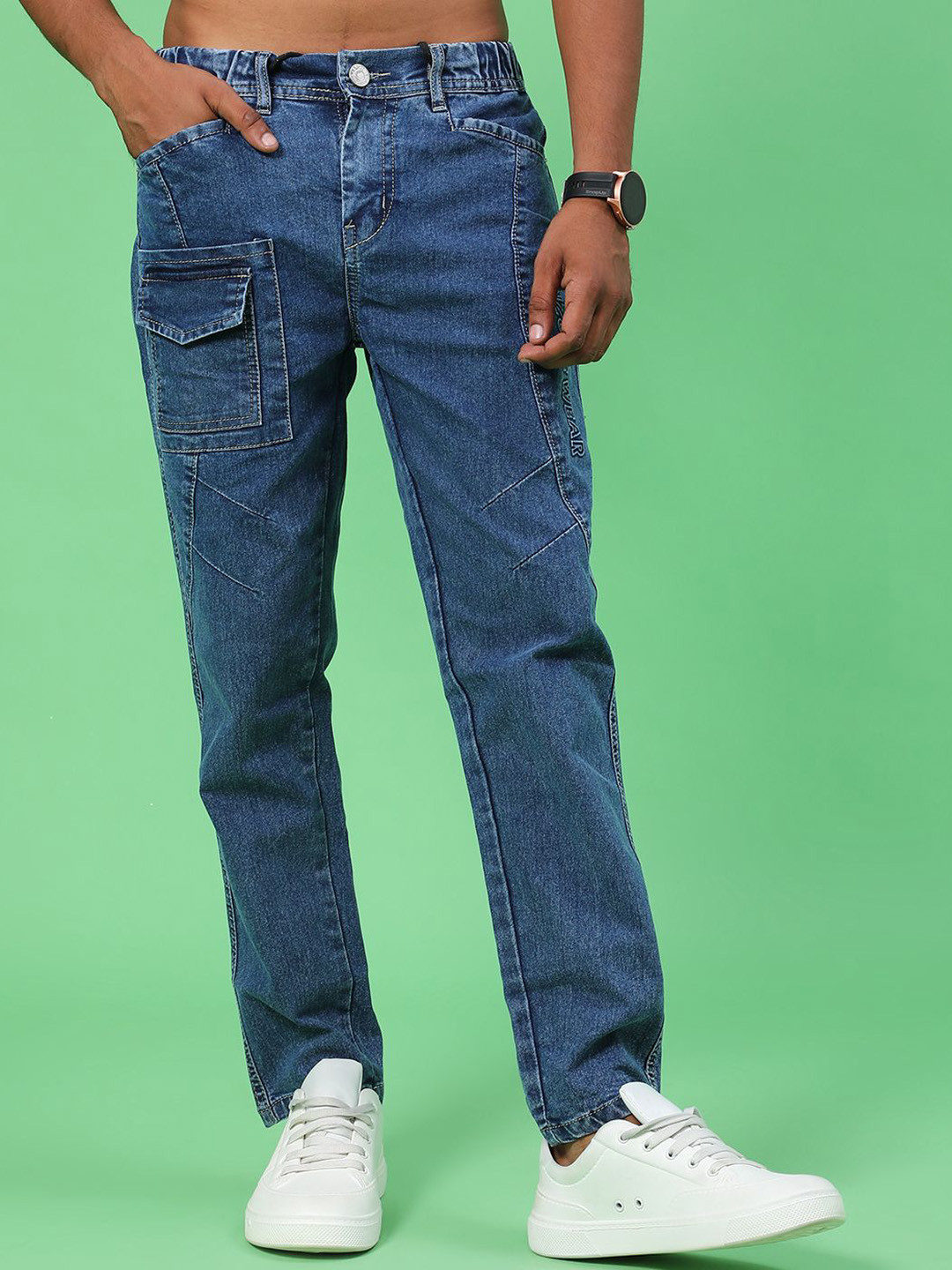 V-Mart Men Regular Fit Panelling Mid-Rise Stretchable Jeans