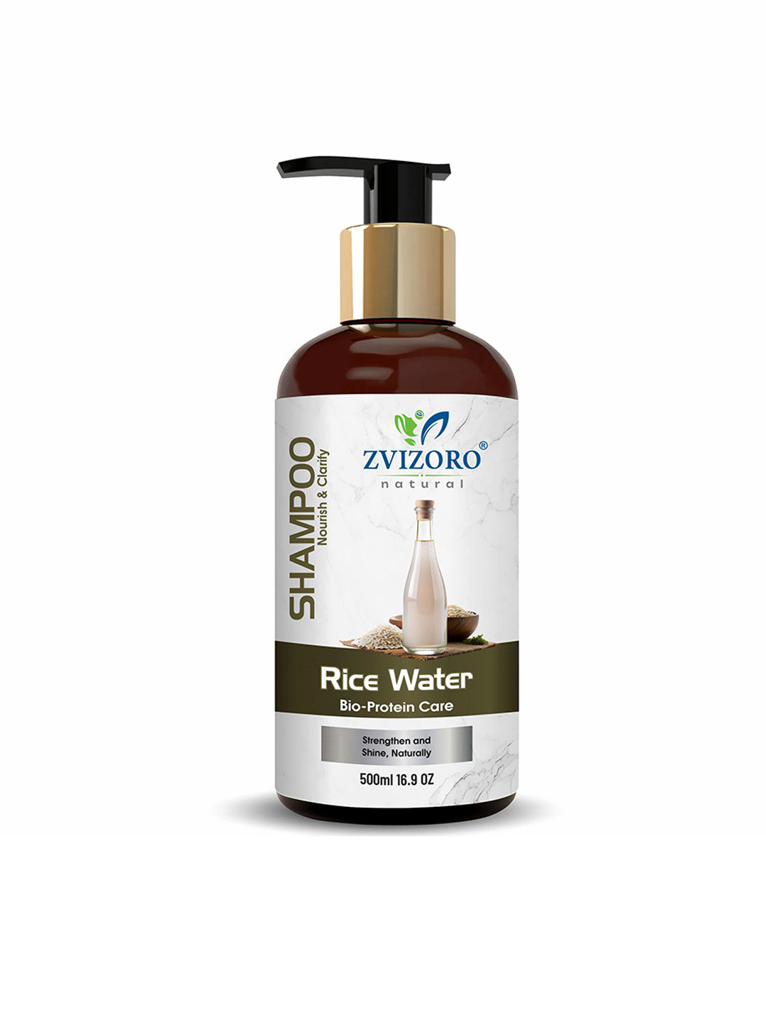ZVIZORO Rice Water Shampoo For Anti Hair Fall & Hair Growth - 500 ml