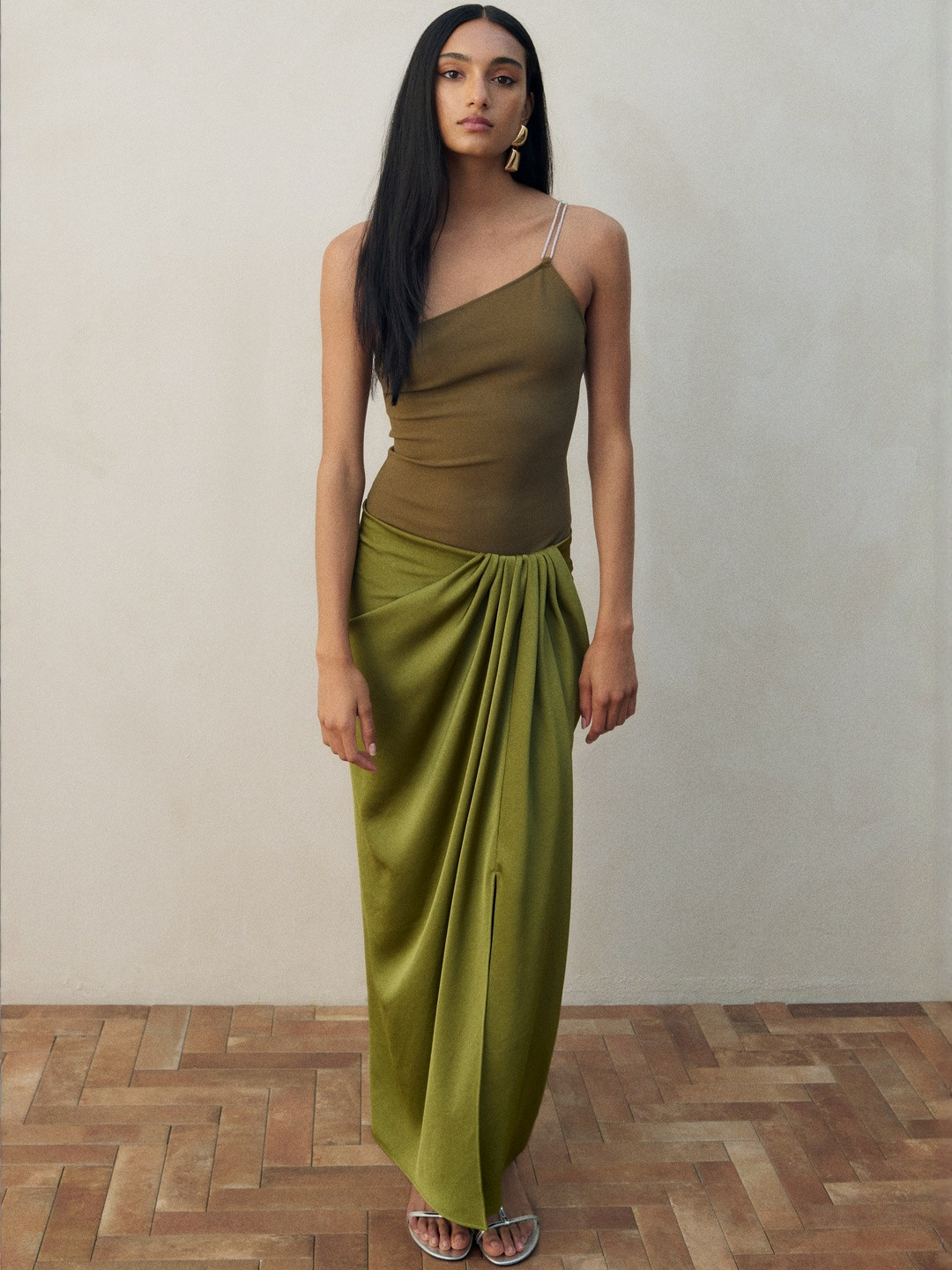 H&M Women Rhinestone-strap One-Shoulder Bodysuit