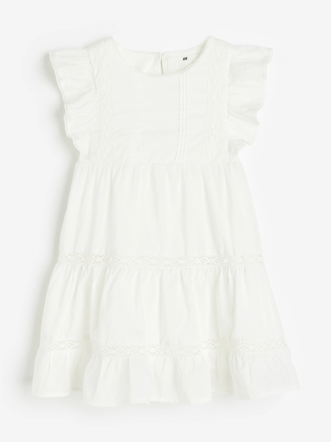 H&M Girls Flounced Lace-Detail Dress