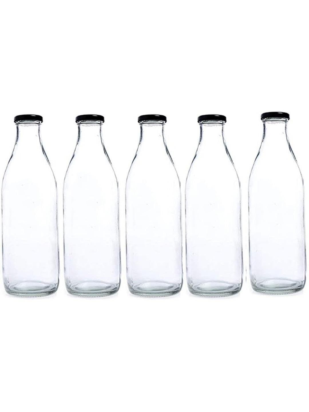 1ST TIME Glass Watter Bottel Unisex Set Of 5 Glass Freezer Safe Water Bottles