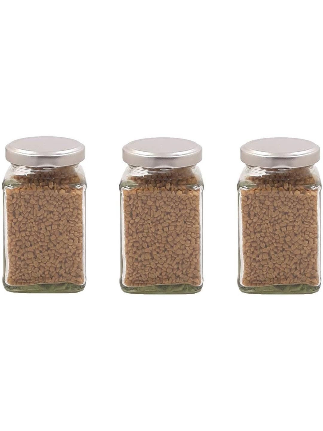 1ST TIME Set of 3 Transparent Twist Lock Glass Jar