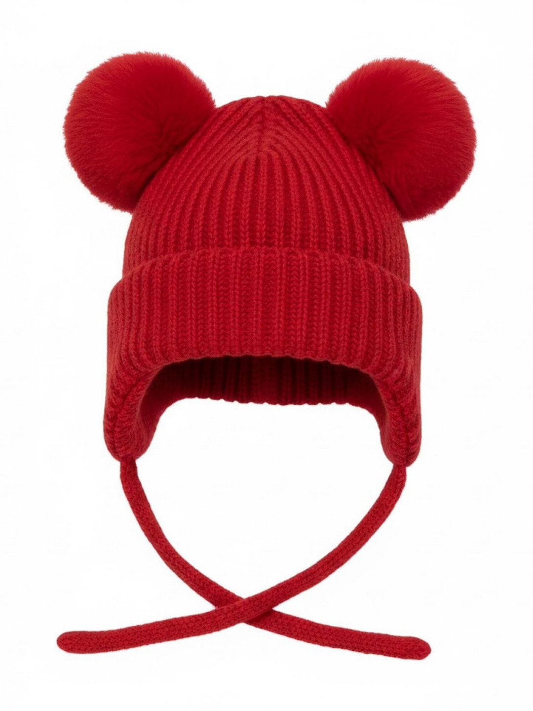 Adorazone Kids Woollen Fur Knitted Pom Pom Beanie