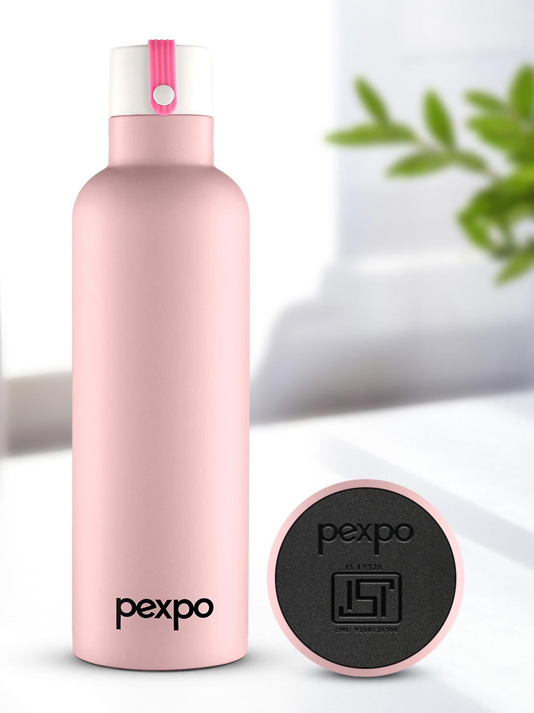 Pexpo Pink Solid Stainless Steel Double Wall Vacuum Flask - 750ml