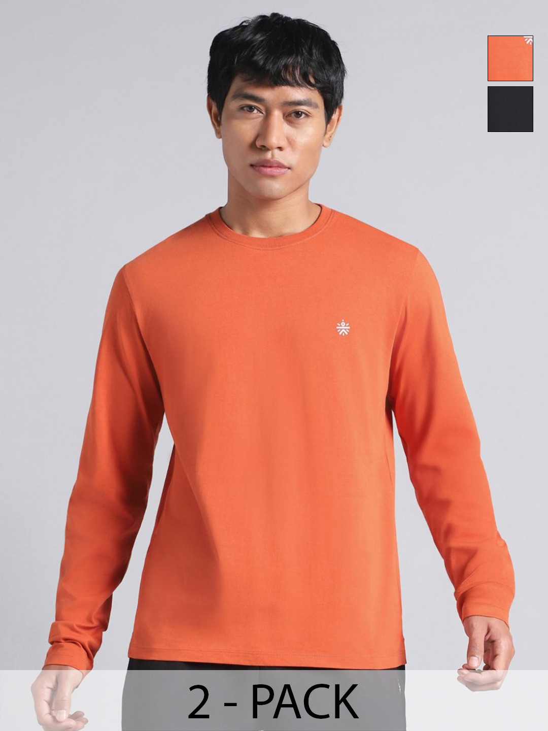 CULT Men's Cult Essential Cotton Pack of 2 Full Sleeve T-shirts