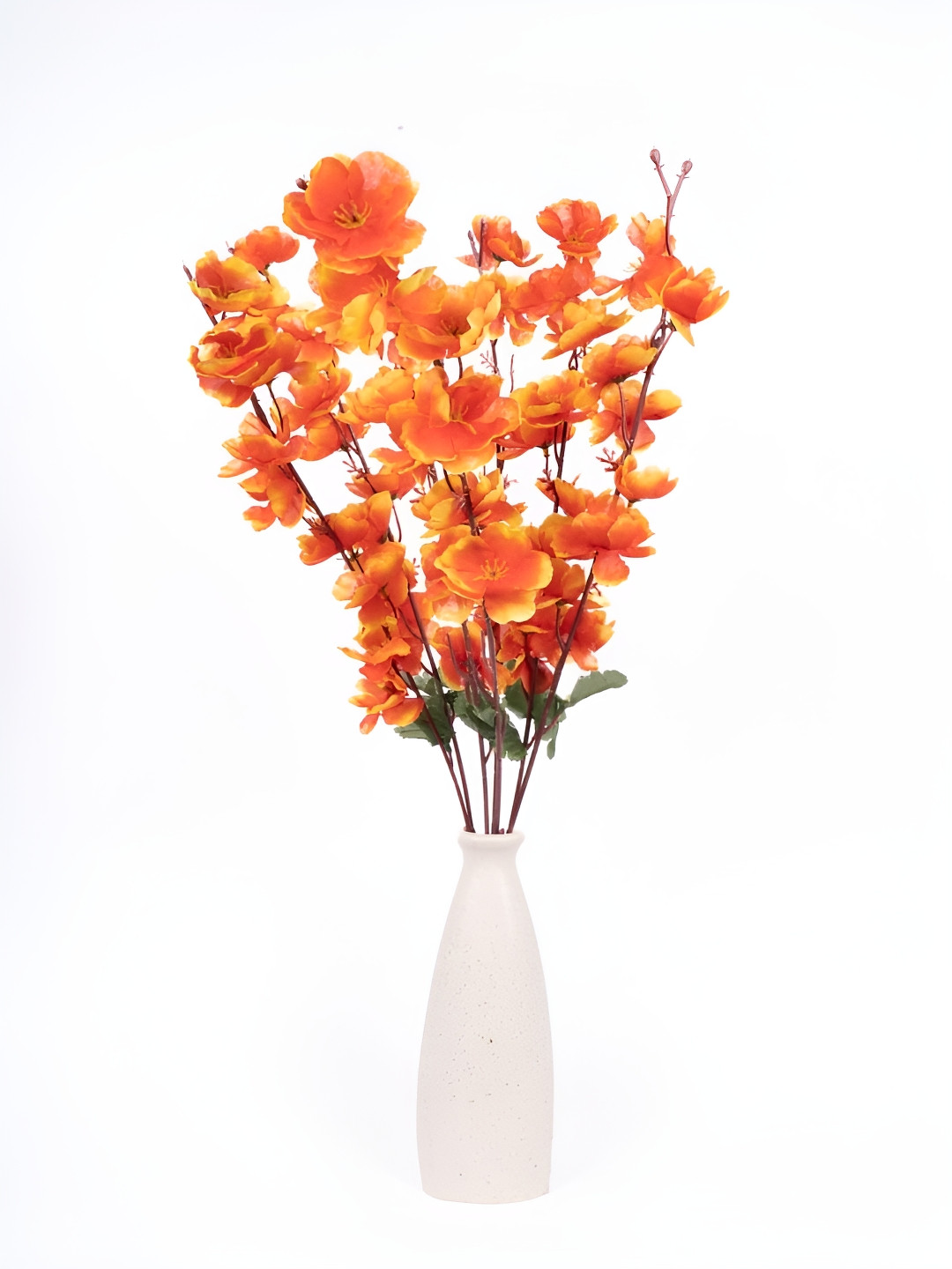 Eikaebana Flower Shop Orange 2 Pieces Hibiscus Artificial Flowers With Pot