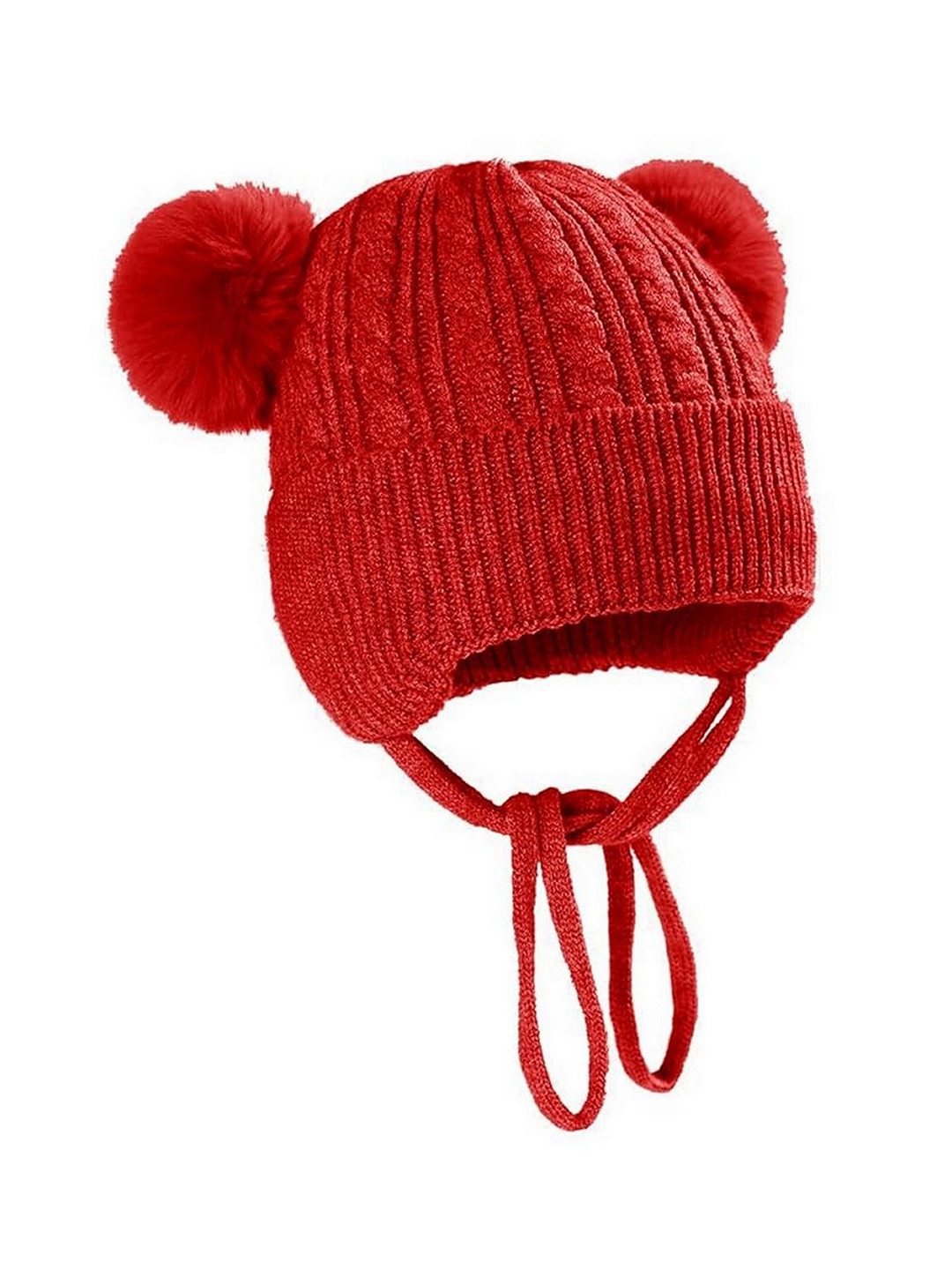 Infispace Kids Self Design Knitted Pompom Beanie