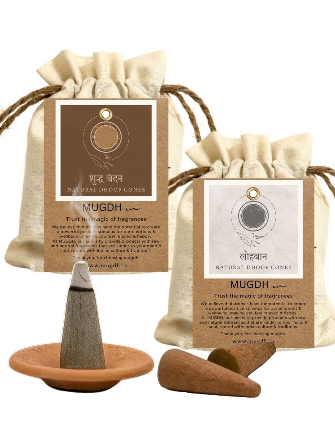 Mugdh.in 80 Dhoop Cones Pooja Essentials