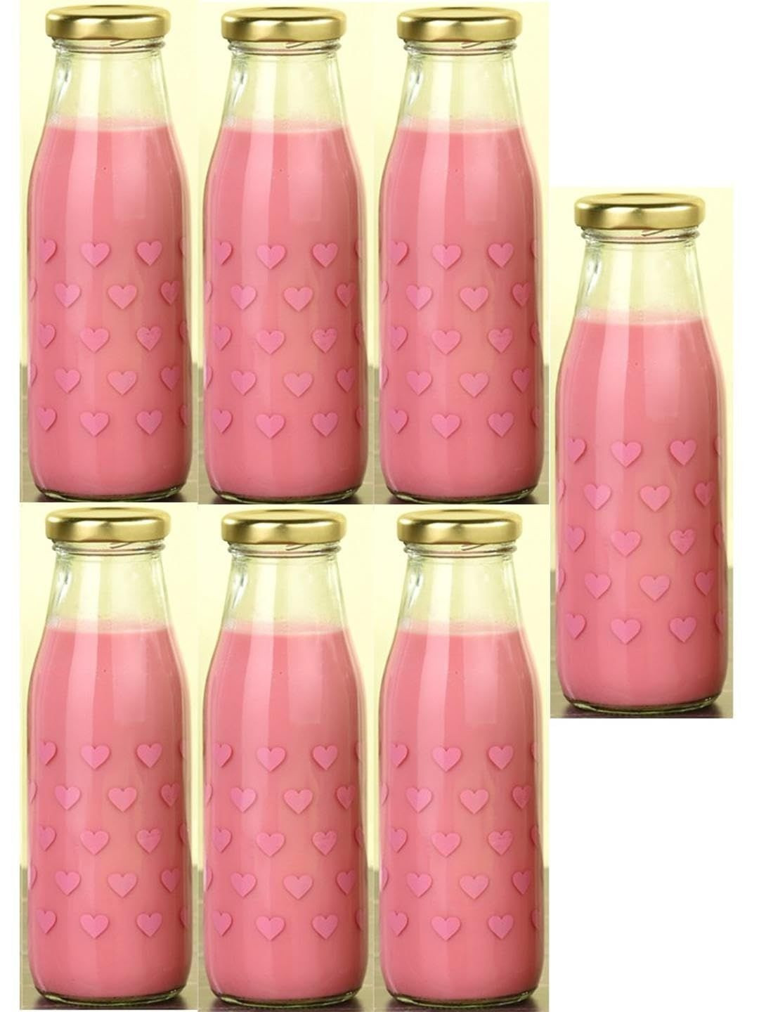1ST TIME 7 Pieces Transparent Printed Freezer Safe Water Bottles - 300 ml Each