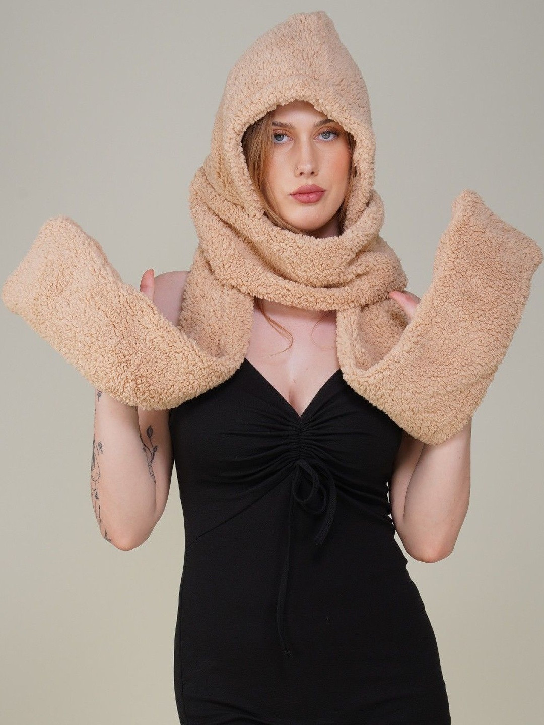 PIFTIF Women Woollen Scarf Ear Cap