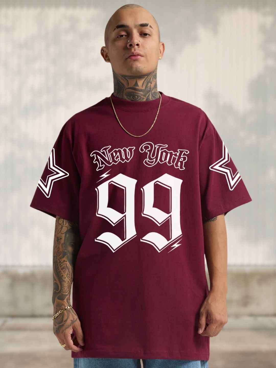 Cool Plus Men Typography Printed Oversized T-shirt