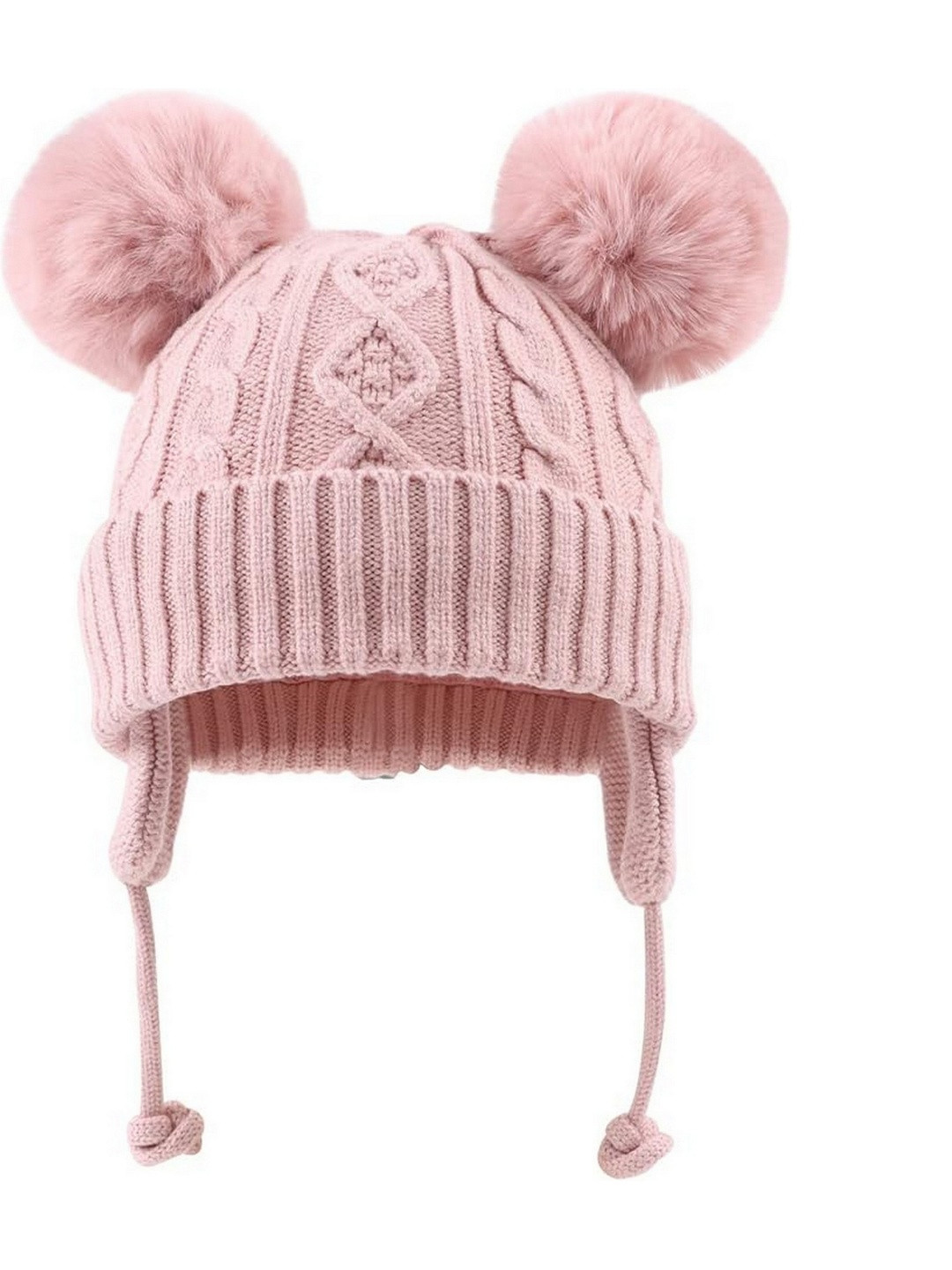 Adorazone Kids Unisex Woolen Cartoon Faux Fur Beanie