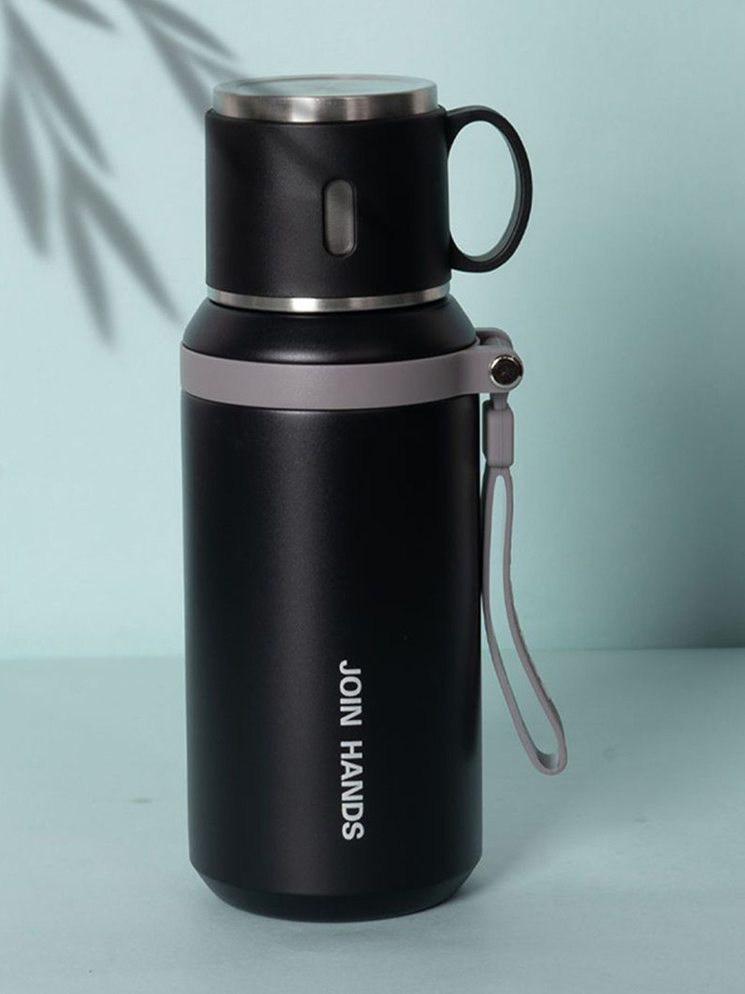 AARVI DECOR STUDIO Black Stainless Steel Airtight Flowmate Water Bottle