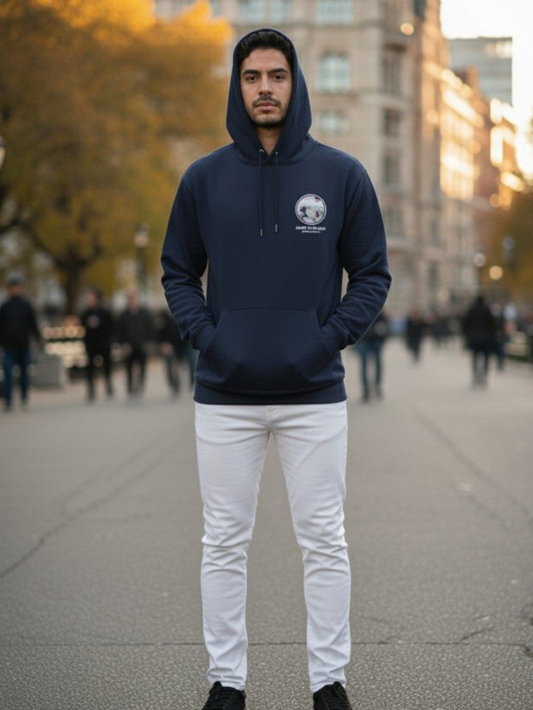 STARFOX Men Winter Wear Printed Hooded Pullover Sweatshirt
