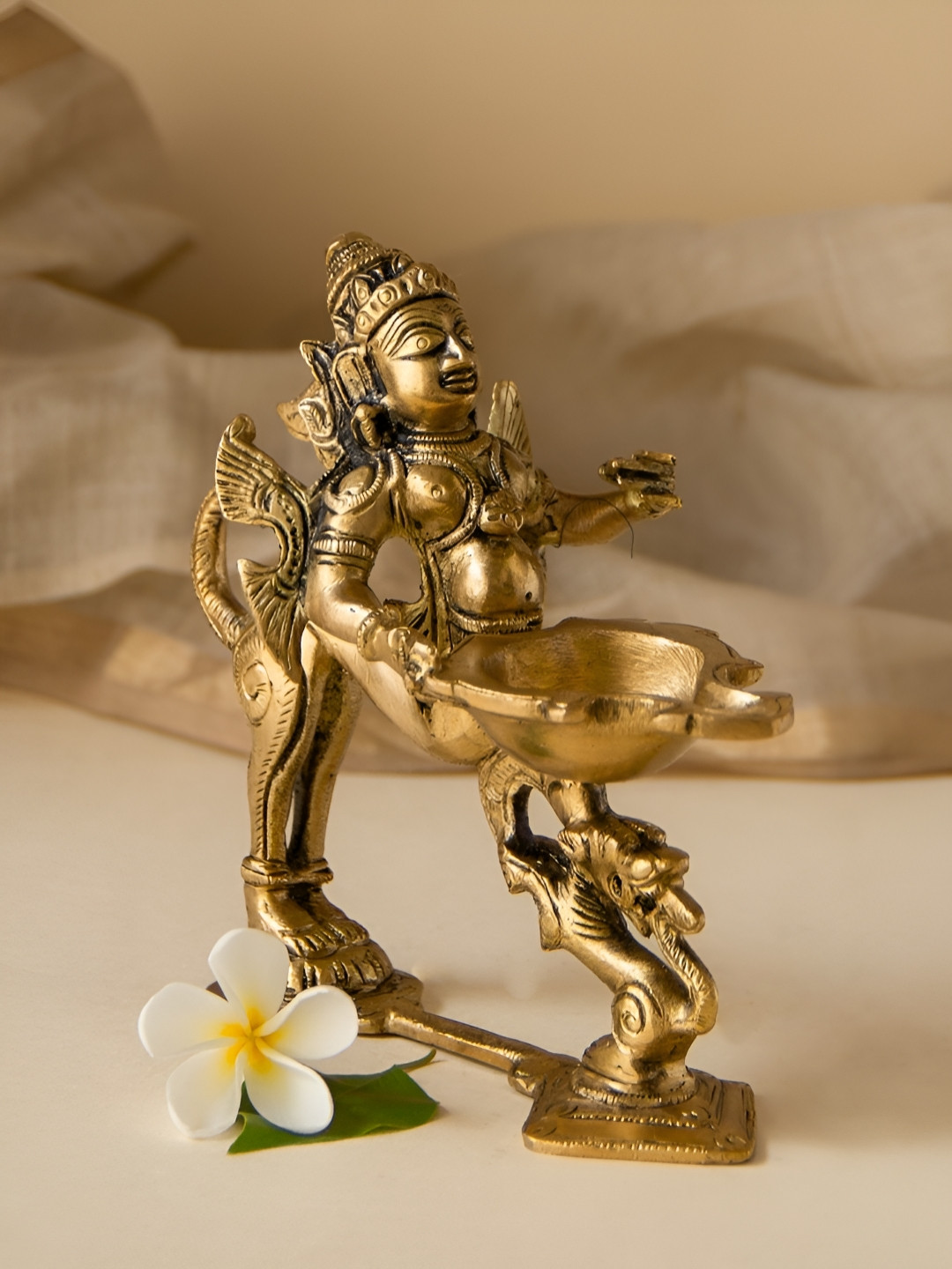 Imli Street Yellow And Black Textured Garuda Aarti Diya