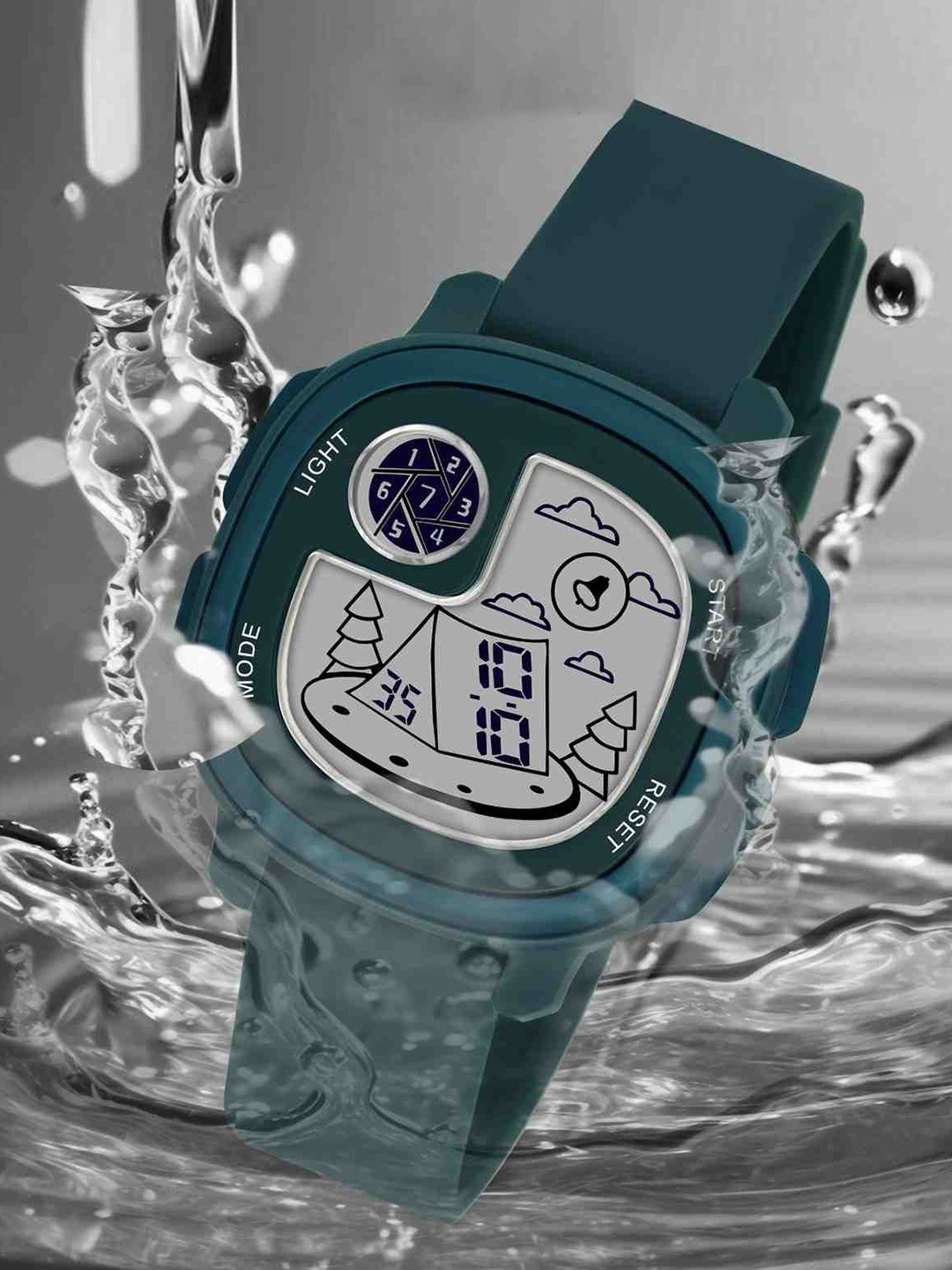 KIDSUN Kids Dial & Straps Digital Multi Function Watch 8011_BLUE_BLUE