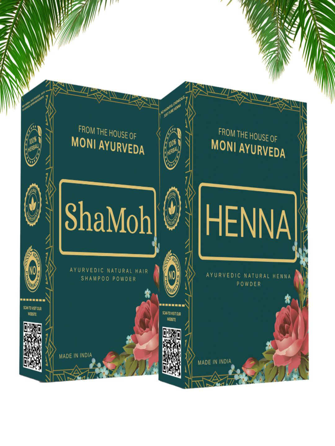 Moni Ayurveda Set Of 2 Shamoh & Henna Powder - 200 g Each