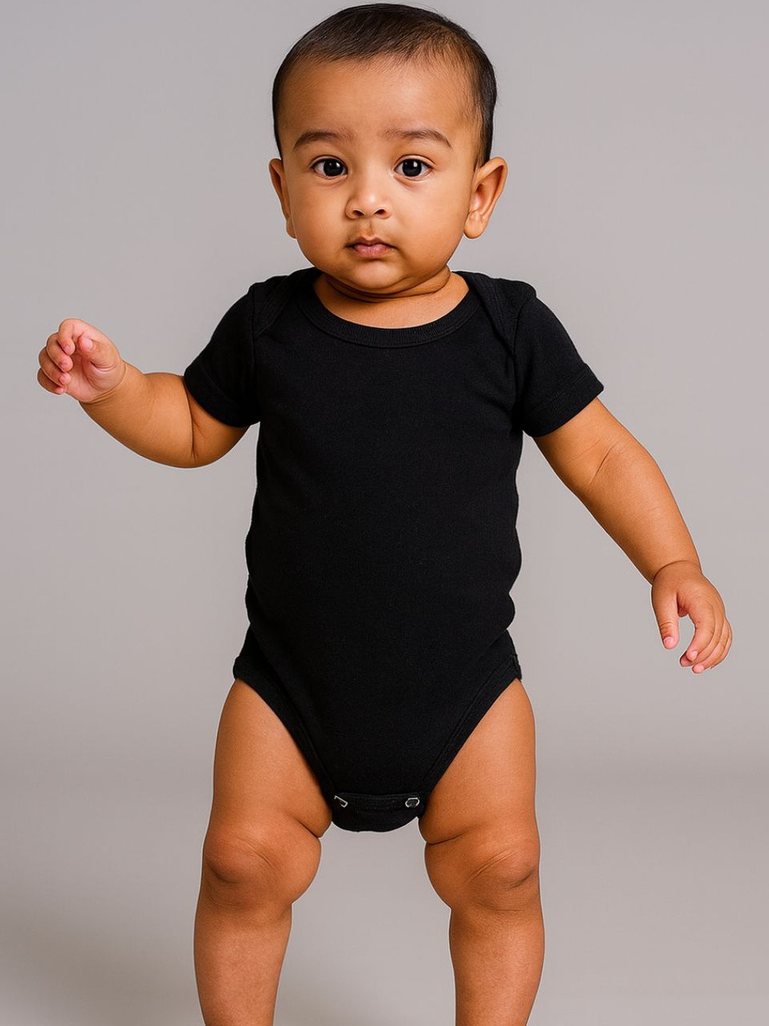 YK Kids Pack Of 3 Black White & Red Cotton Solid Romper