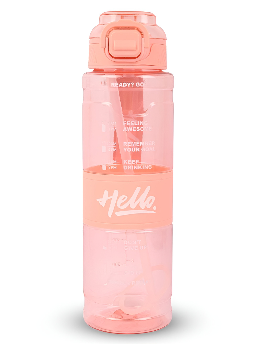 SAGEWARE Pink & White Typography Printed Fridge Safe Sipper-1000 ML