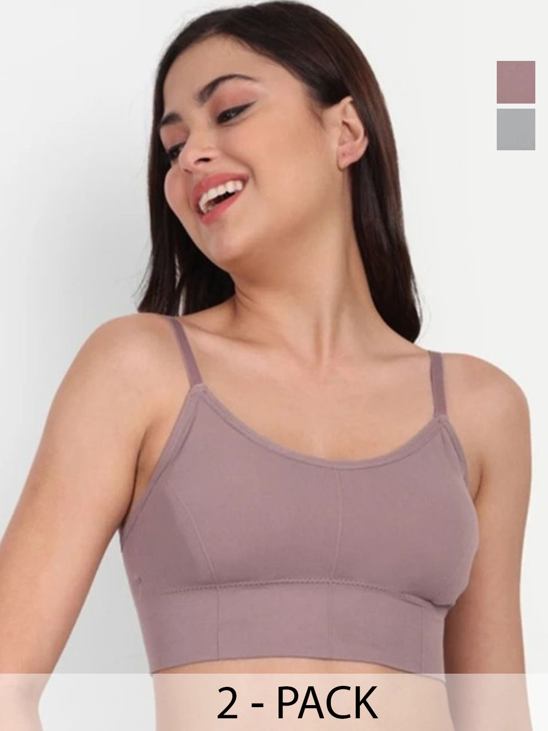 MS.TRADERS.786 Pack of 2 Women's Solid Full Coverage Lightly Padded Bra