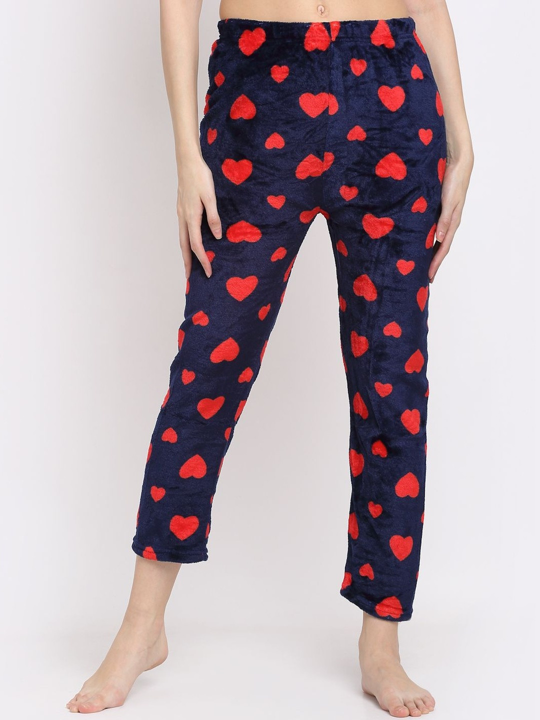 NEUDIS Women Fleece Heart Printed Lounge