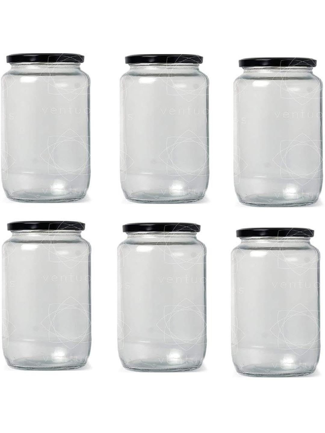 1ST TIME Stylish Jar & Container Unisex Set of 6 Kitchen Storage Glass Jar