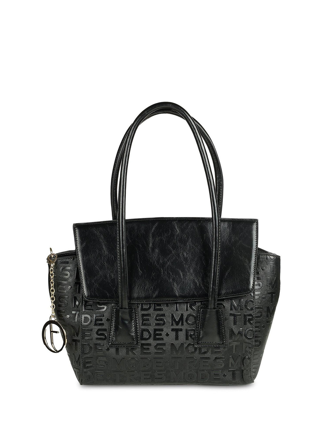 Tresmode Women Typography Textured Swagger Tasselled Leather Handheld Bag