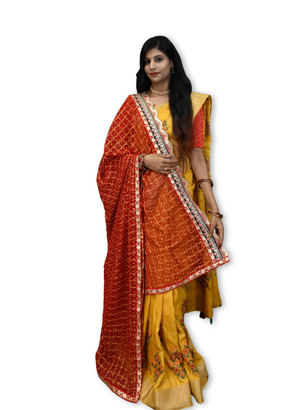 Ranisatiya creation Bandhani Printed Dupatta With Thread Work