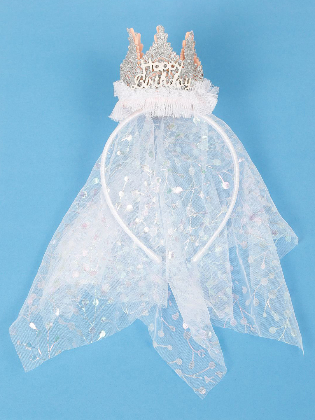 Stoln Girls Happy Birthday Crown with Net Hairband