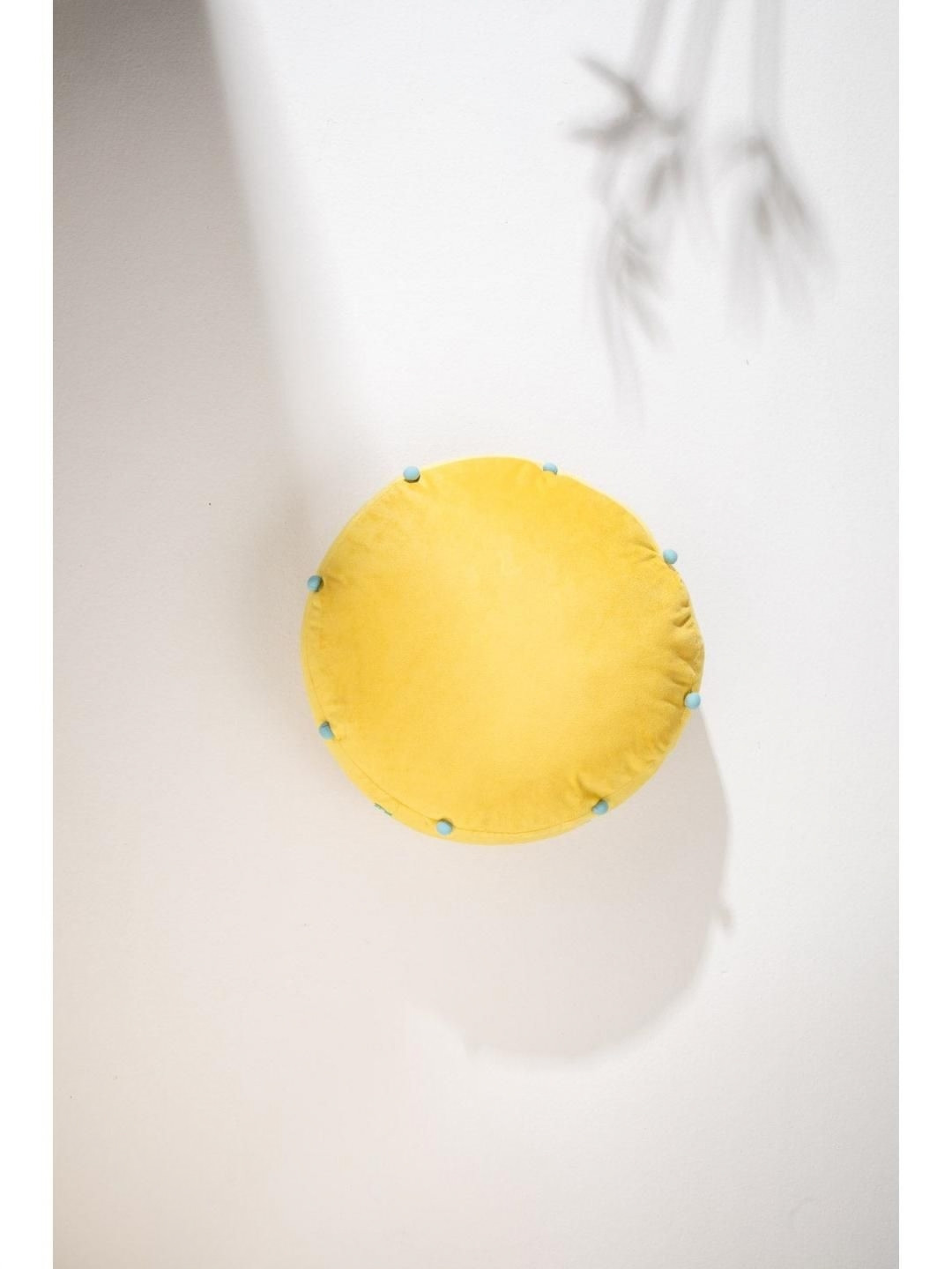 FREEDOM TREE Yellow And Blue Textured Round Shape Pre-Filled Chushion