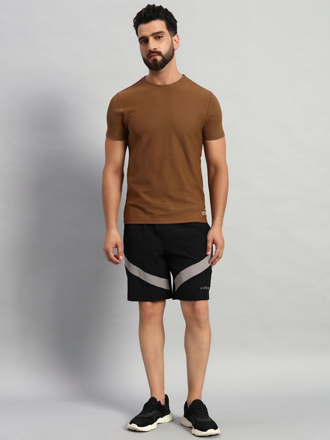 ATICX Men Brand Logo Antimicrobial Slim Fit T-shirt