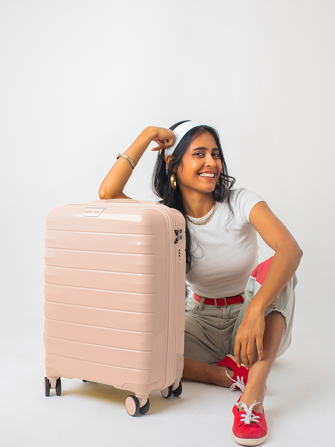 Nasher Miles Vienna Polypropylene Cabin Peach Trolley Bag - 20 Inch (55 cm)