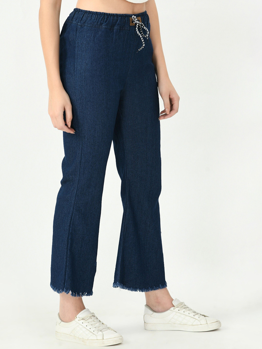 Ira Collections Women Comfort Regular Fit Mid-Rise Stretchable Drawstring Closure Jeans