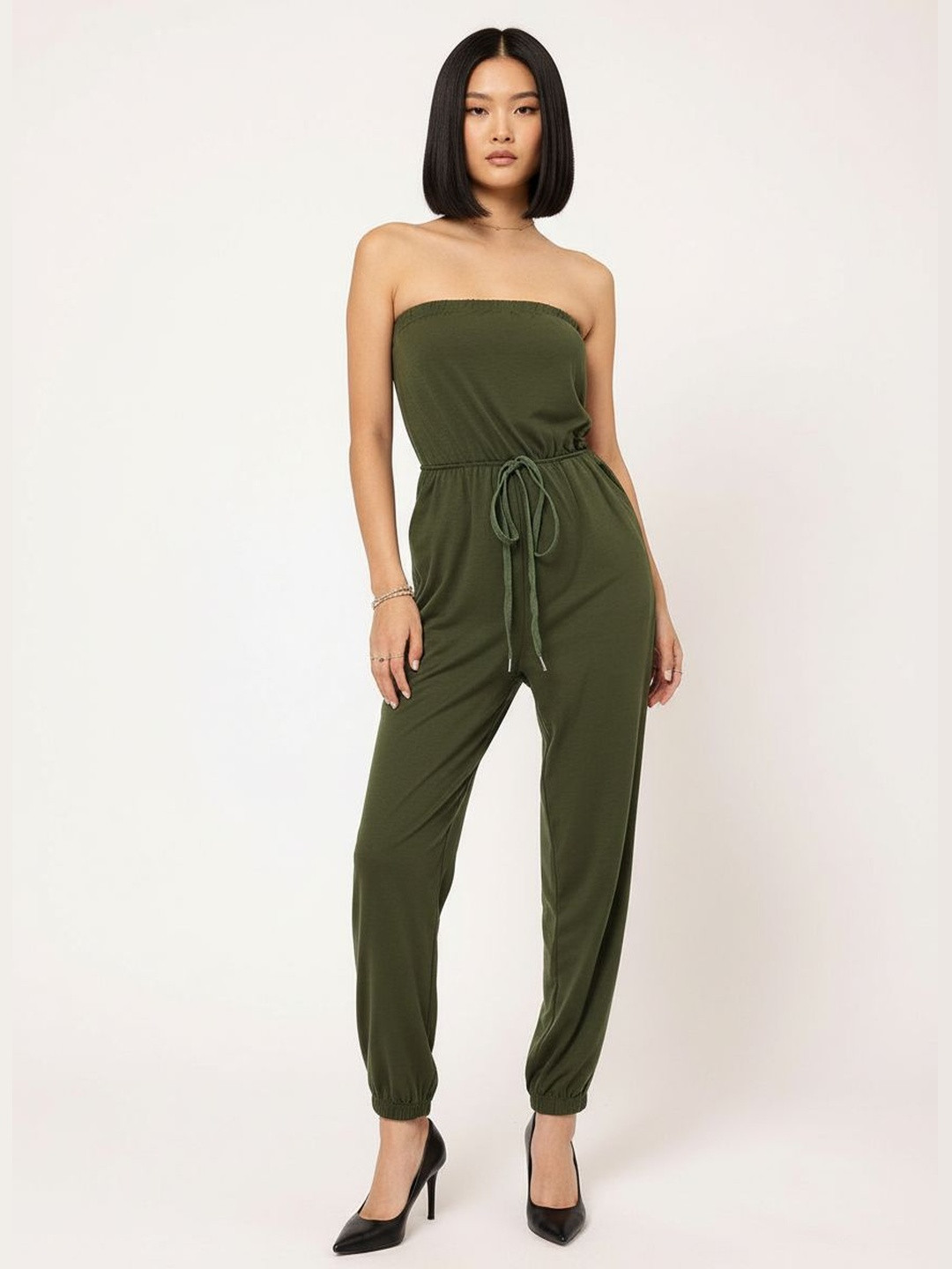 DressBerry Effortless Elegance Strapless Waist Tie-Up Bandeau Jumpsuit