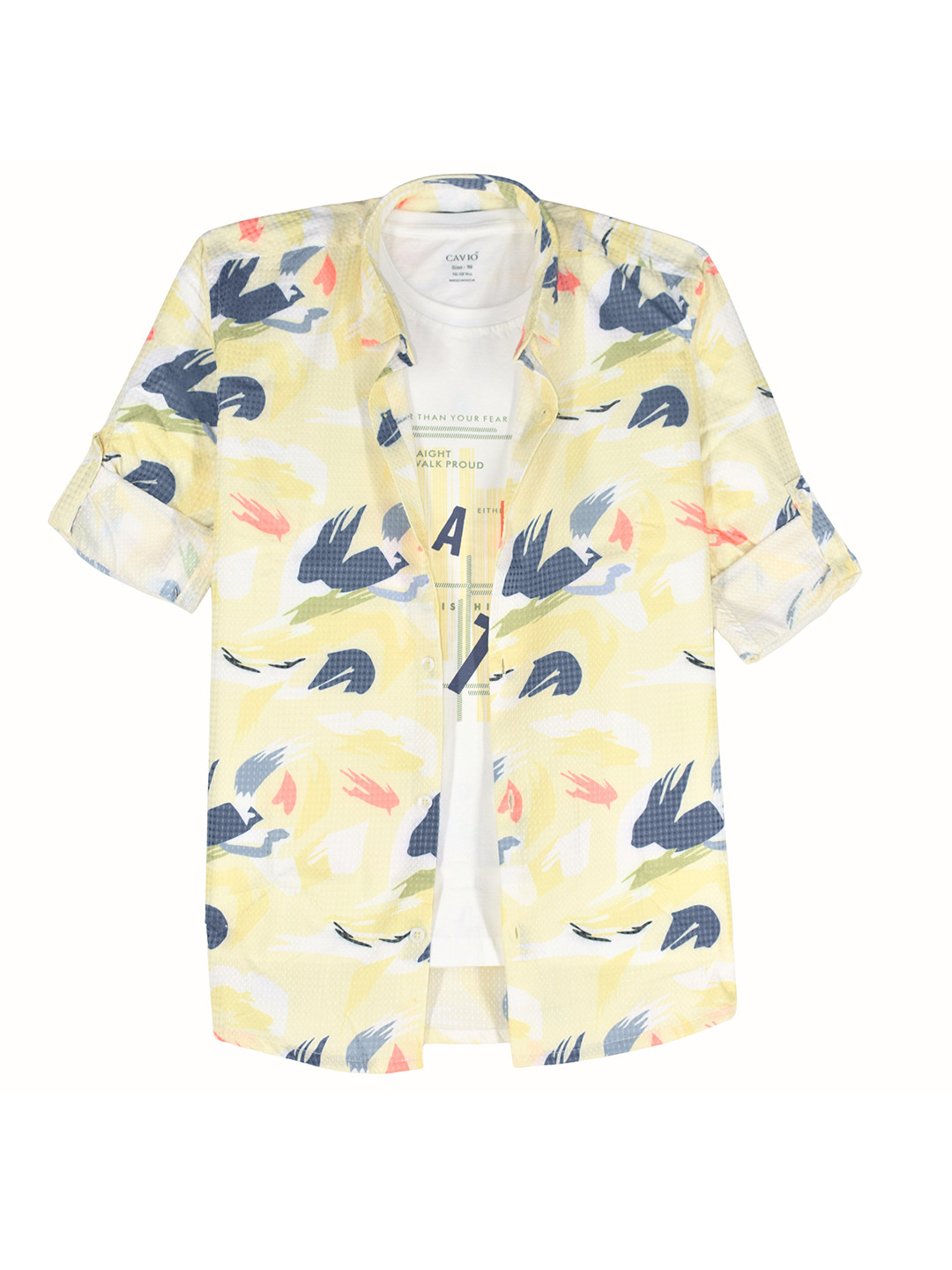 Cavio Boys Abstract Cotton Printed Casual Shirt & T-Shirt