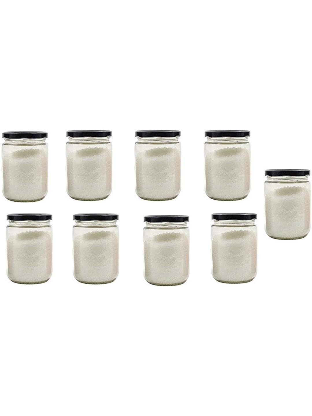 1ST TIME Set of 9 Round Shape Transparent Glass Jar
