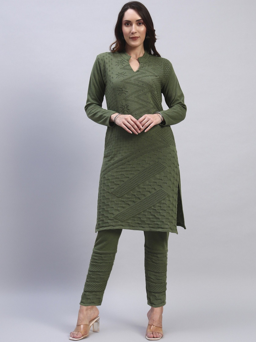 ZEPPI Women Woollen Kurti & Palazzos Set
